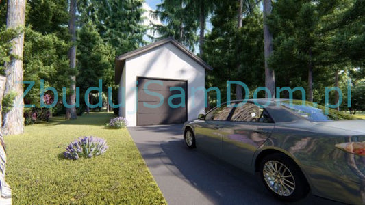 Projekt garażu 35m2 na zgłoszenie, projekt garaż, garaż bez pozwolenia na budowę