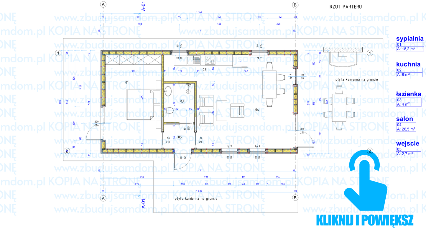 Polski ład 70m2 projekt szkieletowy bez pozwolenia