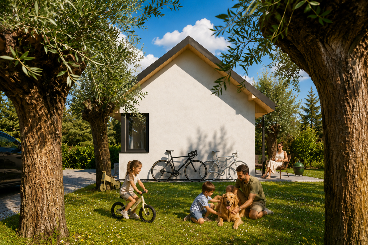 Domek z antresolą 35m2 murowany