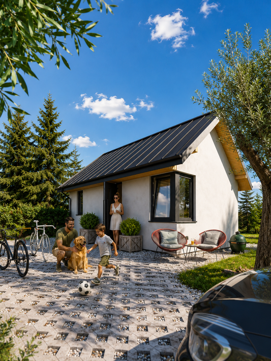 Domek z antresolą 35m2 murowany