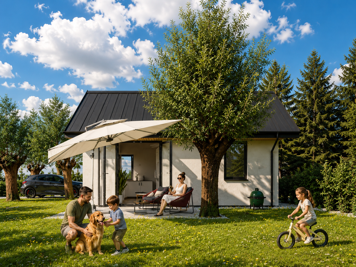 Domek z antresolą 35m2 murowany
