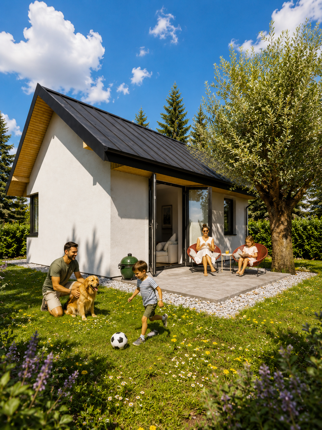 Domek z antresolą 35m2 murowany
