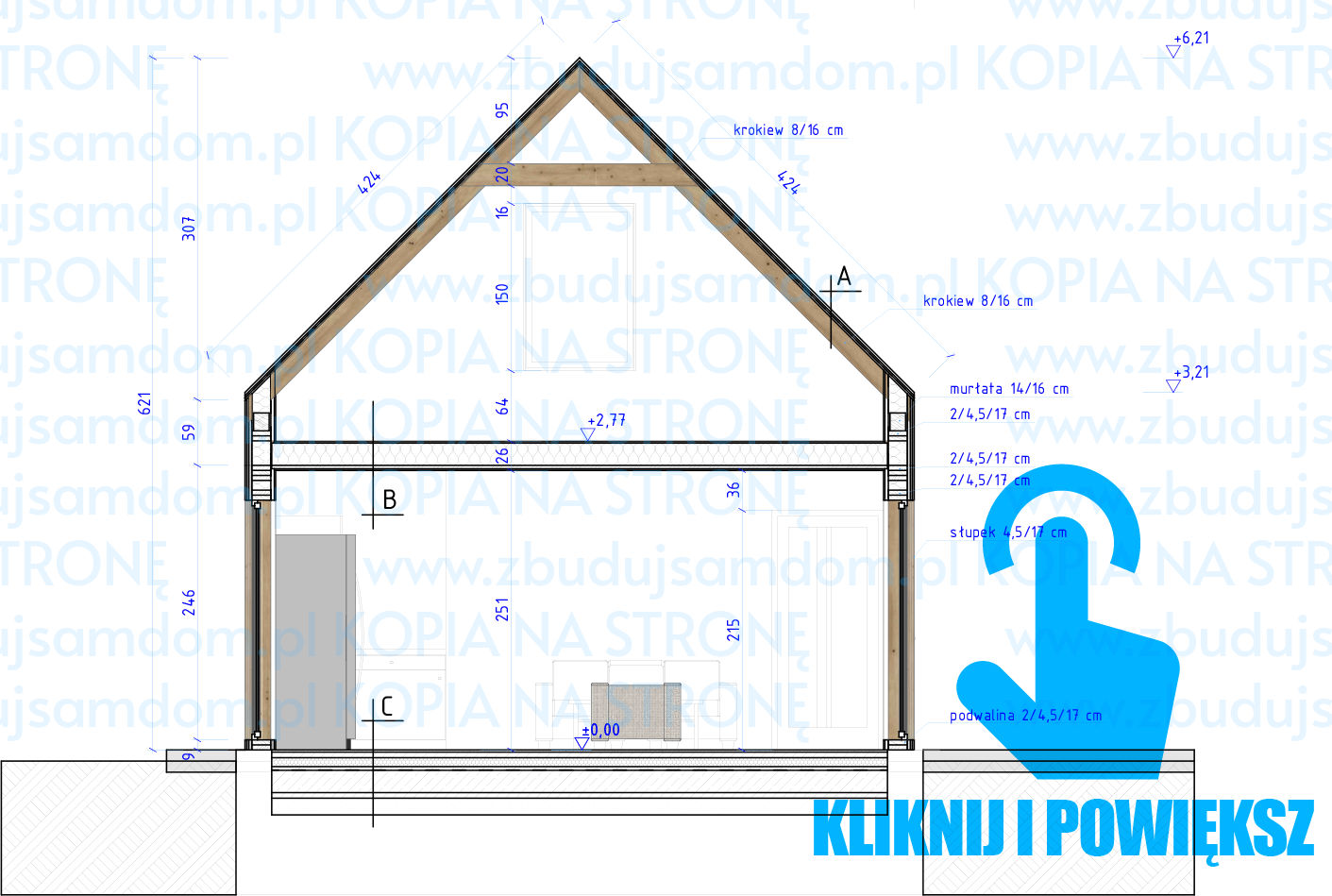 Polski ład 70m2 projekt szkieletowy bez pozwolenia